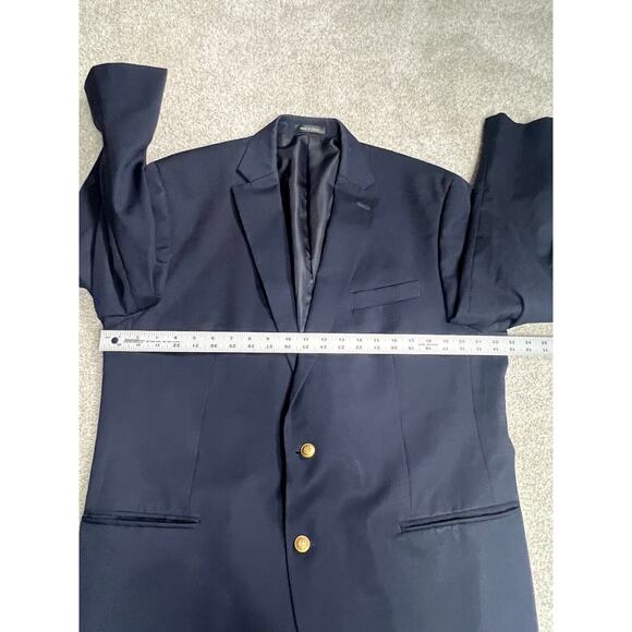 Ralph Lauren Suit Coat Men Navy Blue Large Gold Buttons Career Business Corpcore - Picture 3 of 9